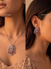 Roseshine silver pendant set for women