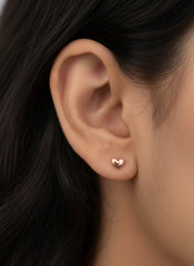 Ziva heart silver stud