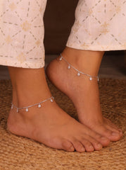 Flora charms silver Payal for women