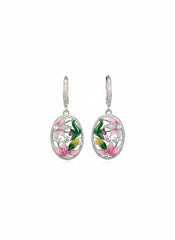 Bloom drizzle silver earrings