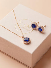Blue nova silver pendant set for women
