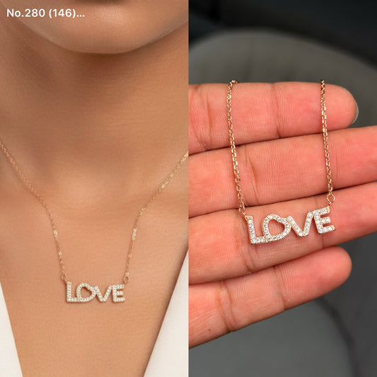 Love charm silver chain pendant