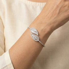 Royal leaf silver kada for women