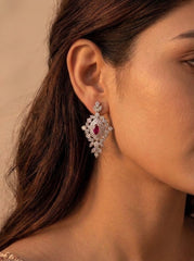 Royal scarlet silver pendant set for women