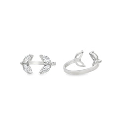 Alba vine silver toerings for women