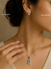 Royal gleam silver pendant set for women