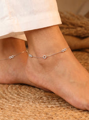 Infinity Royal silver Payal for women