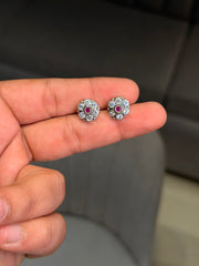 Jewel bloom silver stud