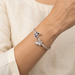 Blue bliss silver kada for women