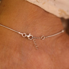 Silver multi Bead Anklet