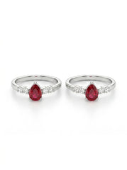 Pink serenity silver toerings for women