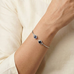 Royal blue silver kada for women