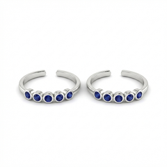 Blue mirage silver toerings for women