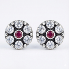 Vihana bloom silver stud