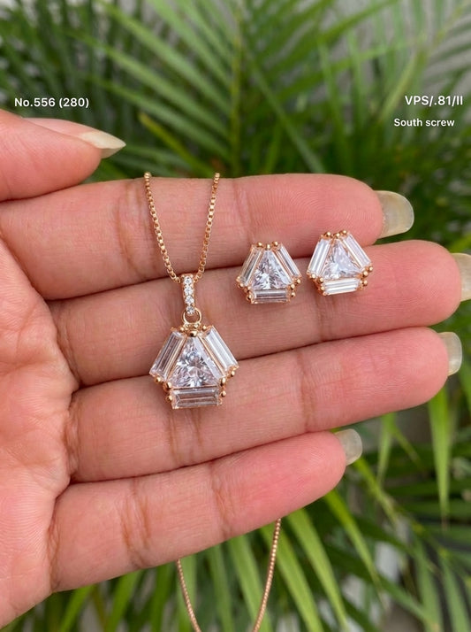 Dream glow silver pendant set for women
