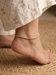 Three Tone Silver Beads Payal