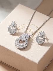 Stardust elegance silver pendant set for women