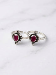 Sweet blossom silver toerings for women