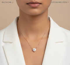 Celestial heart silver chain pendant