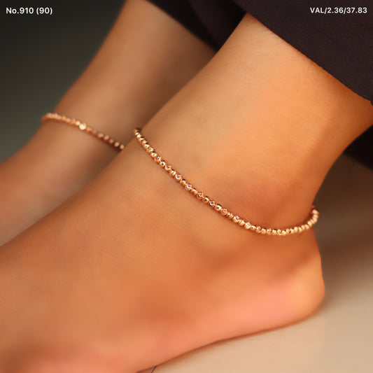 Rose gold ball Silver payal for women