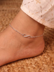 Akshara infinity silver Payal for women