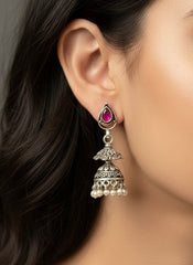 Heer Gulabi silver earrings