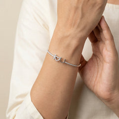 Love charm silver kada for women