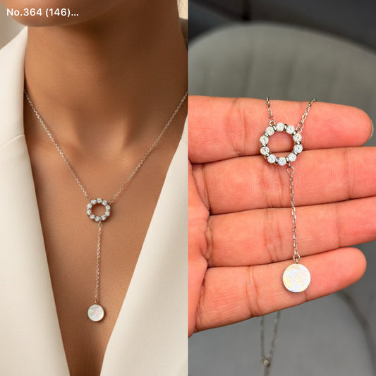 Diamond daisy silver chain pendant