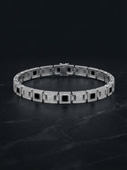 Midnight chain silver bracelet for men