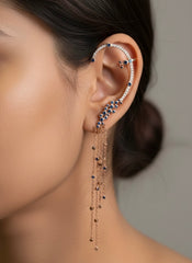 Blue axis silver earrings