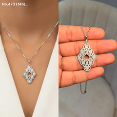 Monarch Diamond Slab silver chain pendant