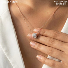 Aurora solitaire silver chain pendant for women