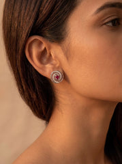 Crimson beauty silver pendant set for women