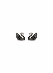 Amethyst swan silver stud