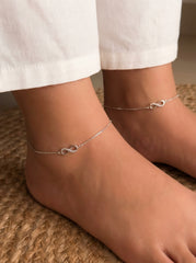 Lumina infinity silver Payal for women