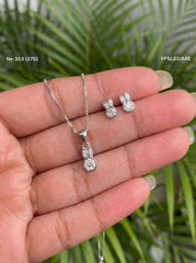 Dazzling dew silver pendant set for women