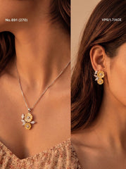 Bloom jewel silver pendant set for women