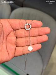 Diamond daisy silver chain pendant