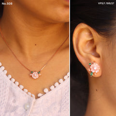 Enchanted Rose MOP with Dazzle Pendant Set