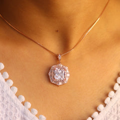 Verona Women's Rose Gold Pendant Set