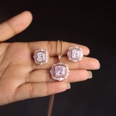 Verona Women's Rose Gold Pendant Set