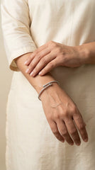 Arrow shine silver kada for women