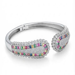 Multi shine spark silver kada for women