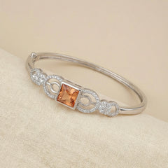 Crystal royality silver kada for women