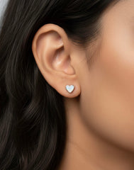 Little heart silver stud
