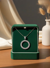 Celestial Circle silver chain pendant