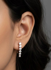 Glimmer line silver stud