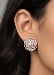Crown glow silver earrings