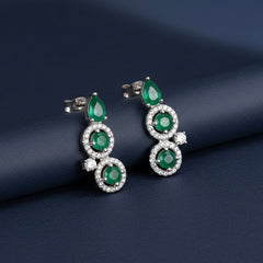 Astra green gem silver stud