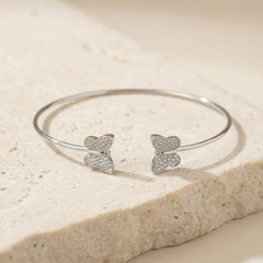 Twin flutter spark silver kada for women